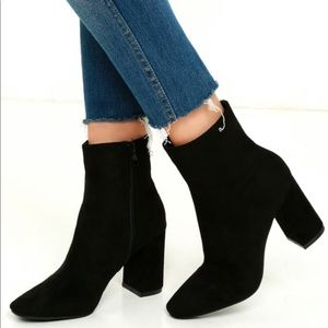 My Generation Black Suede High Heel Mid-Calf Boots
